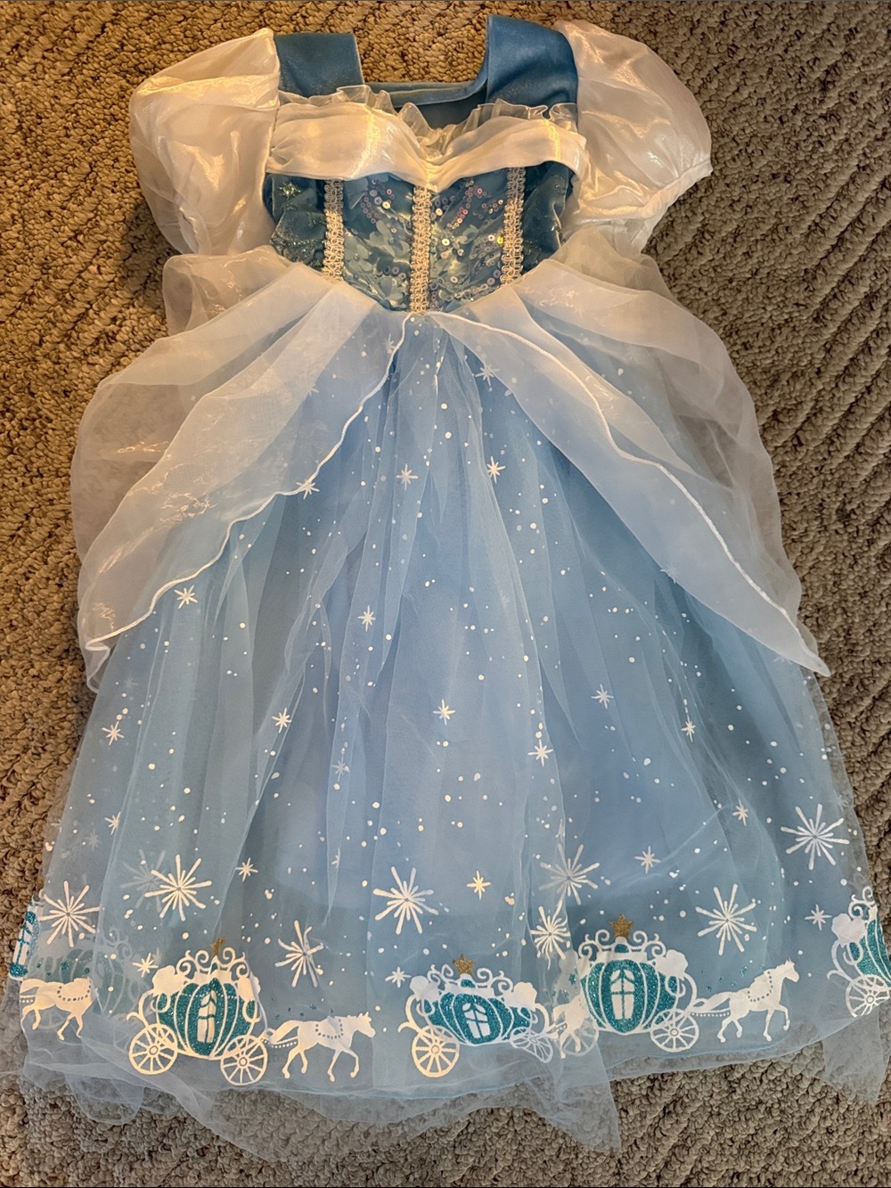 Blue Sparkle Princess Costume Dress for Kids